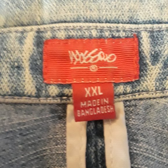 Mossimo Distressed Denim Short Sleeve Jacket XXL - Picture 3 of 4